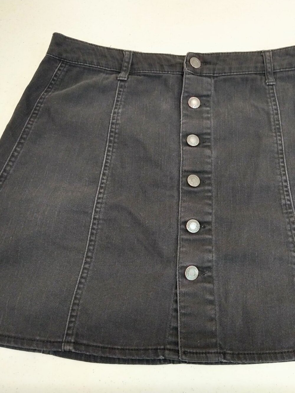 Black Denim Mini Skirt with buttons Mossimo Supply Co size 6/8